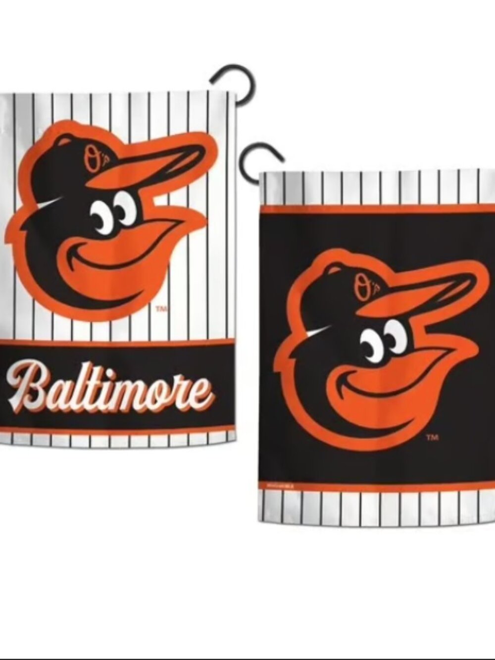 Baltimore Orioles Team Pinstripe Garden Flag, 12" x 18"